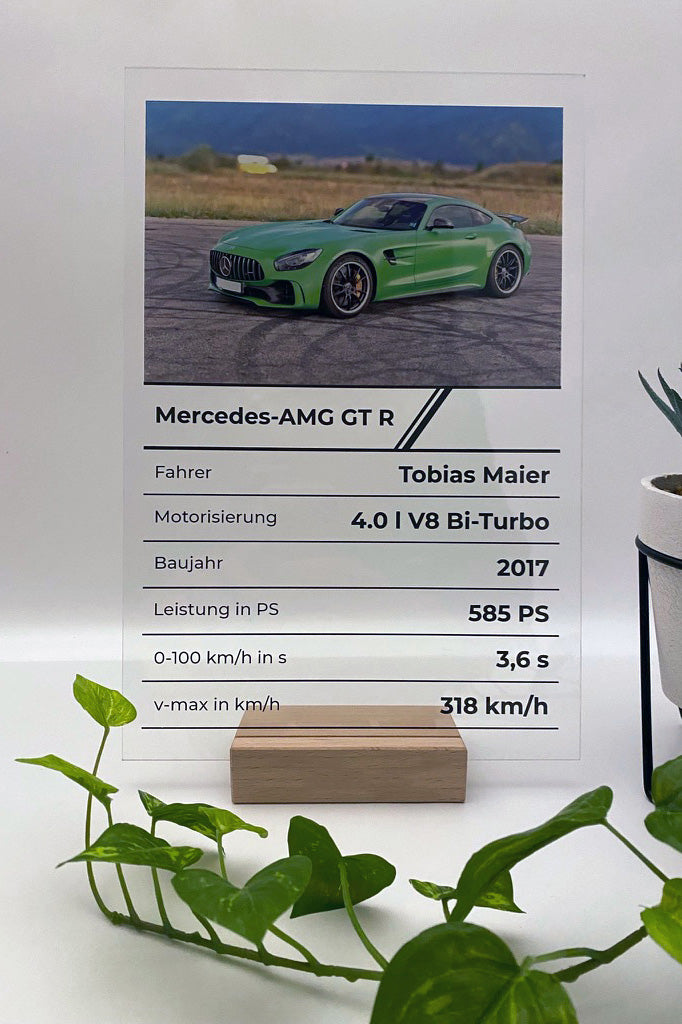 Personalisiertes Glas Auto Quartett - Mit Live-Funktion