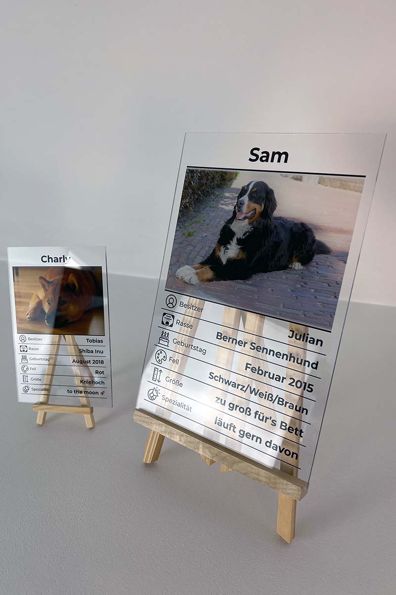 Personalisiertes Glas Haustier Quartett