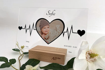 Personalisiertes Baby Portrait mit Herzschlag